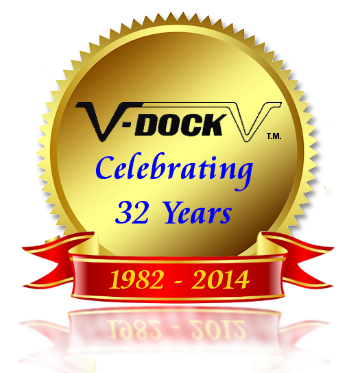vdock boat docks 30 year banner